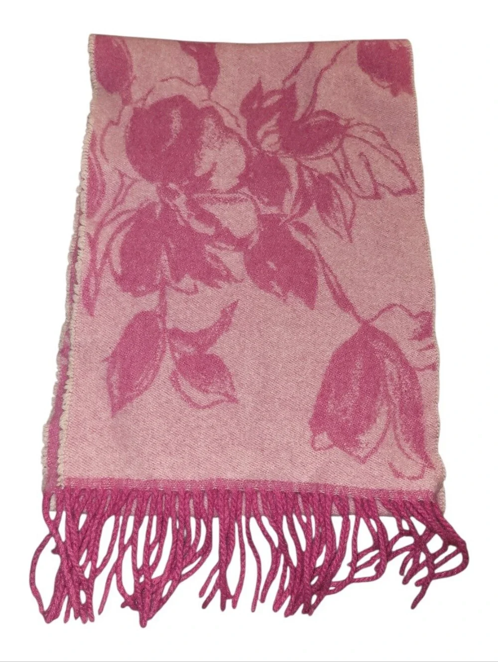 C By Bloomingdales $168 Woven Cashmere Pink 2 Sided Scarf